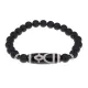 Браслет с бусиной Дзи Кубера и синт.камнем Шунгит BSDS8-11-24