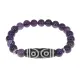 Браслет с 6-глазой бусиной Дзи и нат.камнем Аметист BSDS8-12-03