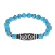Браслет с 6-глазой бусиной Дзи и синт.камнем Бирюза BSDS8-12-05