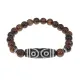 Браслет с 6-глазой бусиной Дзи и нат.камнем Тигровый глаз BSDS8-12-19
