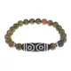 Браслет с 6-глазой бусиной Дзи и нат.камнем Унакит BSDS8-12-20