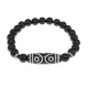 Браслет с 6-глазой бусиной Дзи и нат.камнем Черный агат BSDS8-12-23