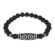 Браслет с 6-глазой бусиной Дзи и синт.камнем Шунгит BSDS8-12-24