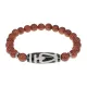 Браслет бусиной Дзи Бумпа и синт. камнем Коричневый авантюрин BSDS8-13-01