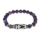 Браслет бусиной Дзи Бумпа и нат.камнем Аметист BSDS8-13-03