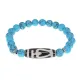 Браслет бусиной Дзи Бумпа и синт.камнем Бирюза BSDS8-13-05