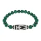 Браслет бусиной Дзи Бумпа и синт.камнем Малахит BSDS8-13-12