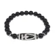 Браслет бусиной Дзи Бумпа и нат.камнем Черный агат BSDS8-13-23