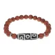 Браслет с 9-глазой бусиной Дзи и синт. камнем Коричневый авантюрин BSDS8-15-01