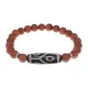 Браслет с 6-глазой бусиной Дзи и синт.камнем Коричневый авантюрин BSDS8-16-01