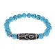 Браслет с 6-глазой бусиной Дзи и синт.камнем Бирюза BSDS8-16-05