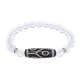 Браслет с 6-глазой бусиной Дзи и синт.камнем Лунный камень BSDS8-16-11