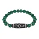 Браслет с 6-глазой бусиной Дзи и синт.камнем Малахит BSDS8-16-12