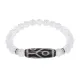 Браслет с 6-глазой бусиной Дзи и синтетическим камнем Сахарный кварц BSDS8-16-16