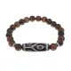 Браслет с 6-глазой бусиной Дзи и нат.камнем Тигровый глаз BSDS8-16-19