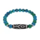 Браслет с 6-глазой бусиной Дзи и синт.камнем Хризоколла BSDS8-16-21