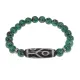 Браслет с 6-глазой бусиной Дзи и синт.камнем Цоизит BSDS8-16-22