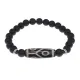 Браслет с 6-глазой бусиной Дзи и синт.камнем Шунгит BSDS8-16-24