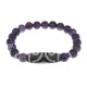 Браслет с 3-глазой бусиной Дзи и нат.камнем Аметист BSDS8-17-03