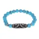 Браслет с 3-глазой бусиной Дзи и синт.камнем Бирюза BSDS8-17-05