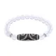Браслет с 3-глазой бусиной Дзи и синт.камнем Лунный камень BSDS8-17-11