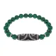 Браслет с 3-глазой бусиной Дзи и синт.камнем Малахит BSDS8-17-12