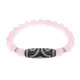 Браслет с 3-глазой бусиной Дзи и нат.камнем Розовый кварц BSDS8-17-15