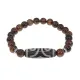 Браслет с 3-глазой бусиной Дзи и нат.камнем Тигровый глаз BSDS8-17-19