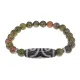 Браслет с 3-глазой бусиной Дзи и нат.камнем Унакит BSDS8-17-20