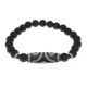 Браслет с 3-глазой бусиной Дзи и синт.камнем Шунгит BSDS8-17-24