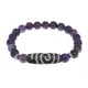 Браслет с Бусиной Дзи Спираль Вселенной и нат.камнем Аметист BSDS8-18-03