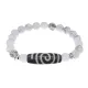 Браслет с Бусиной Дзи Спираль Вселенной и нат.камнем Кахолонг BSDS8-18-07