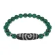 Браслет с Бусиной Дзи Спираль Вселенной и синт.камнем Малахит BSDS8-18-12