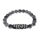 Браслет с Бусиной Дзи Спираль Вселенной и нат.камнем Снежный обсидиан BSDS8-18-14