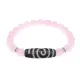 Браслет с бусиной Дзи Спираль Вселенной и нат. камнем Розовый кварц BSDS8-18-15