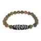 Браслет с бусиной Дзи Спираль Вселенной и нат.камнем Унакит BSDS8-18-20