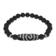 Браслет с бусиной Дзи Спираль Вселенной и синт. камнем Шунгит BSDS8-18-24