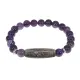 Браслет с бусиной Дзи Кубера и нат.камнем Аметист BSDS8-19-03