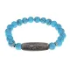 Браслет с Бусиной Дзи Кубера и синтетическим камнем Бирюза BSDS8-19-05