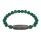 Браслет с бусиной Дзи Кубера и синт. камнем Малахит BSDS8-19-12