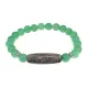 Браслет с бусиной Дзи Кубера и нат.камнем Нефрит BSDS8-19-13