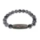 Браслет с бусиной Дзи Кубера и нат. камнем Снежный обсидиан BSDS8-19-14