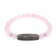 Браслет с бусиной Дзи Кубера и нат. камнем Розовый кварц BSDS8-19-15