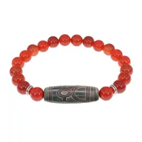 Браслет с Бусиной Дзи Кубера и нат.камнем Сердолик BSDS8-19-17
