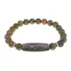 Браслет с Бусиной Дзи Кубера и нат.камнем Унакит BSDS8-19-20