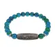 Браслет с бусиной Дзи Кубера и синт. камнем Хризоколла BSDS8-19-21