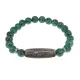 Браслет с бусиной Дзи Кубера и синт. камнем Цоизит BSDS8-19-22