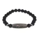 Браслет с Бусиной Дзи Кубера и синт.камнем Шунгит BSDS8-19-24