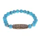 Браслет с 4-глазой бусиной Дзи и синт.камнем Бирюза BSDS8-21-05