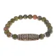 Браслет с 4-глазой бусиной Дзи и нат.камнем Унакит BSDS8-21-20